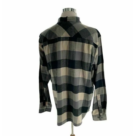 Columbia Men's Size 2XL Log Hopper Flannel Long Sleeve Shirt Black Plaid - Picture 3 of 7